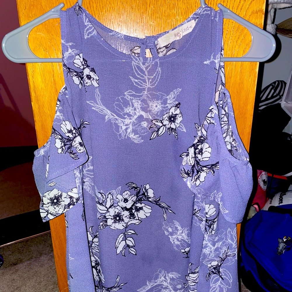 Rewind Purple Floral Off the Shoulder Top